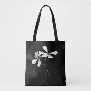 Tote Bag floral noir et blanc minimal