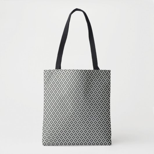Tote Bag Floral noir et blanc Motif sans couture (Devant)