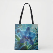 Tote Bag Floral orchidée bleue (Devant)