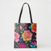 Tote Bag Floral Patern Rose Fourre-tout (Devant)