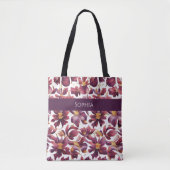 Tote Bag Floral pourpre- (Devant)