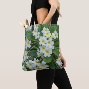 Tote Bag Floral Primroses blanches