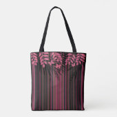 Tote Bag Floral, rayé, rétro (Dos)
