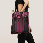 Tote Bag Floral, rayé, rétro (De près)