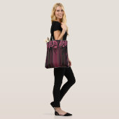 Tote Bag Floral, rayé, rétro (Sur le modèle)