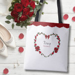 Tote Bag Floral Red Rose Bridesmaid Gift<br><div class="desc">Say "thank you" to your bridal party with a touch of romantic flair. These bridesmaid tote bags are the perfect way to package your proposal gifts or "getting ready" treats. Featuring the collection’s signature red rose heart and a decorative scalloped trim, these bags make for stunning group photos on the...</div>