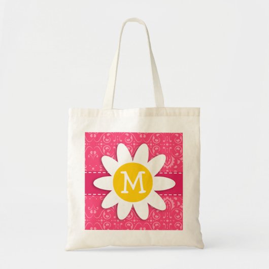 Tote Bag Floral rose ; Marguerite (Devant)
