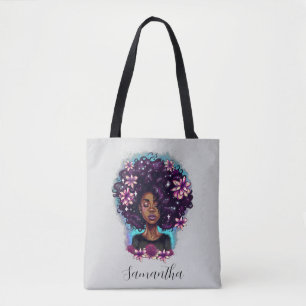 Tote Bag Floral Sparkling Afro Femme