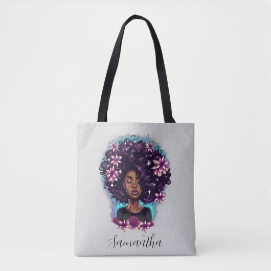 Tote Bag Floral Sparkling Afro Femme (Devant)