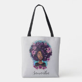 Tote Bag Floral Sparkling Afro Femme (Dos)