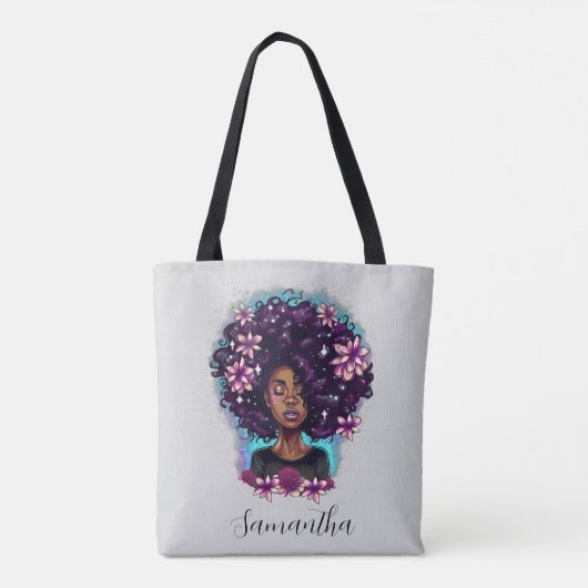 Tote Bag Floral Sparkling Afro Femme (Dos)