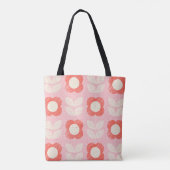 Tote Bag Floral Stylisé Rétro Scandinave sans joint (Dos)