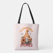 Tote Bag Floral Thanksgiving avec mes Gnomies (Dos)