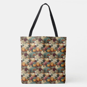 Tote Bag Floral Thanksgiving Motif Vintage (8)