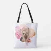 Tote Bag Floral Yorkie est la maison (Dos)