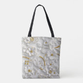 Tote Bag Flore 3D décorative en or blanc (Dos)
