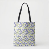 Tote Bag Flore Bio Bleu Vert Sur Crème 0111A (Devant)
