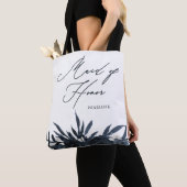 Tote Bag Flore bleue avec une servante d'honneur Script (De près)