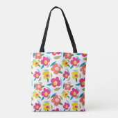 Tote Bag Flore brillante sur blanc (Dos)