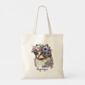 Tote Bag Flore de chats d'aquarelle personnalisée (Dos)