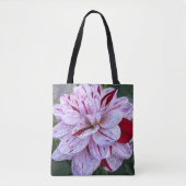 Tote Bag Flore de dahlia variée rouge et blanche (Devant)