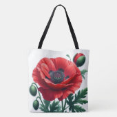 Tote Bag Flore de pavot rouge (Dos)
