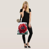 Tote Bag Flore de pavot rouge (Sur le modèle)