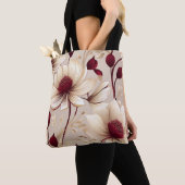 Tote Bag Flore Délicieuse Avec Fleurs Bourgognes (De près)