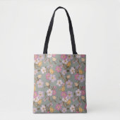 Tote Bag Flore et oiseaux de sentier à Whimsical - Vert Sag (Devant)