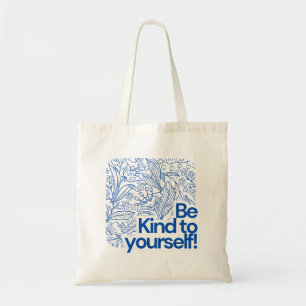 Tote Bag Flore simple bleu et blanc