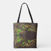 Tote Bag Flore Verte Et Or (Dos)