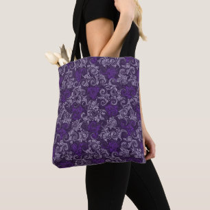 Tote Bag Flore vintage violette