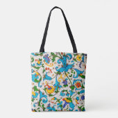 TOTE BAG FLORENTINE RENAISSANCE BLEU FLORAL SWIRLS, FLEURS (Dos)