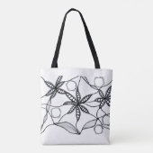 Tote Bag Flores abstractas en blanco y negro (Dos)