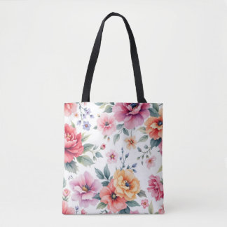 Tote Bag Flores aquarelles