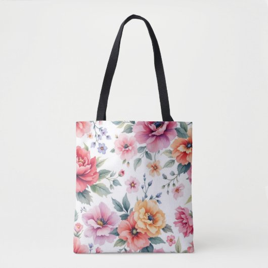 Tote Bag Flores aquarelles (Devant)