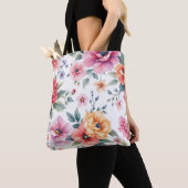 Tote Bag Flores aquarelles (De près)