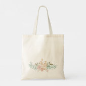 Tote Bag Flores d'aquarelle rustique sur la serveuse de cha (Dos)