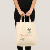 Tote Bag Flores mauve et bleu doux joli nom d'oiseau (Devant (produit))