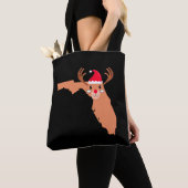 Tote Bag FLORIDA Casquette de Noël Antler Red Nose Reindede (De près)