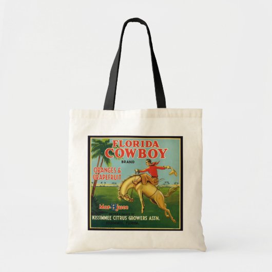 Tote Bag Florida Cowboy Marque Oranges et Étiquette de pamp (Devant)