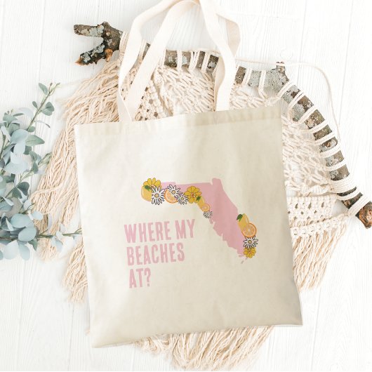 Tote Bag Floride Où Mes Plages Personnalisées