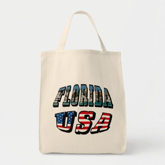 Tote Bag Floride Photo et USA Flag Text (Devant)