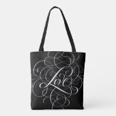 Tote Bag Flourished LOVE Script Lettres Typographie (Dos)