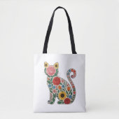 Tote Bag Flower Cat Wildflowers Kitten Lover (Devant)