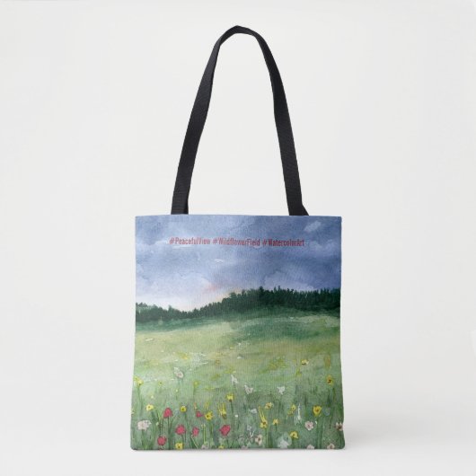 Tote Bag Flower Field Landscape  (Devant)