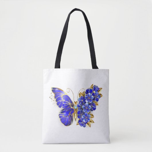 Tote Bag Flower Sapphire Butterfly (Devant)