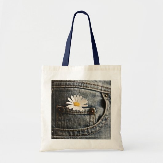 Tote Bag Flowers (homonymie) | Daisy in Jeans Pocket (Devant)