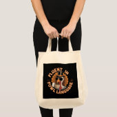 Tote Bag Fluent in Fowl Language Drôle Design pour poulet (Devant (produit))