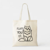 Tote Bag Fluff you - Funny Minimal mignon Chat noir et blan (Dos)